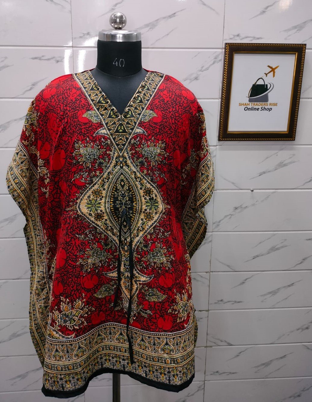 POLISTER SHORT KAFTAN RED (1) 0034