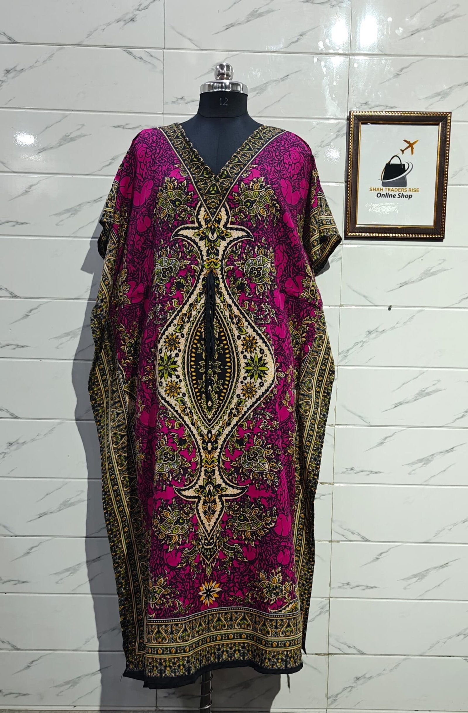 POLYISTER LONG KAFTAN PINK (1) 0024