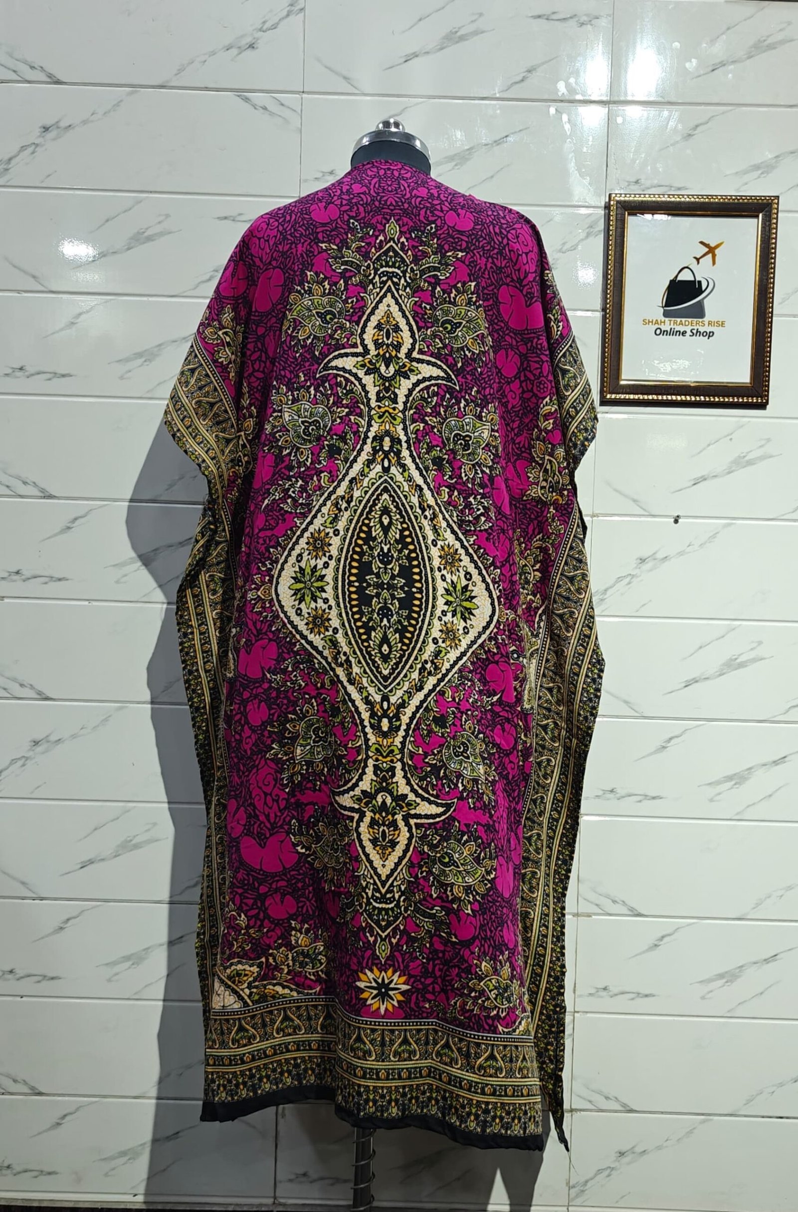 POLYISTER LONG KAFTAN PINK (2) 0024