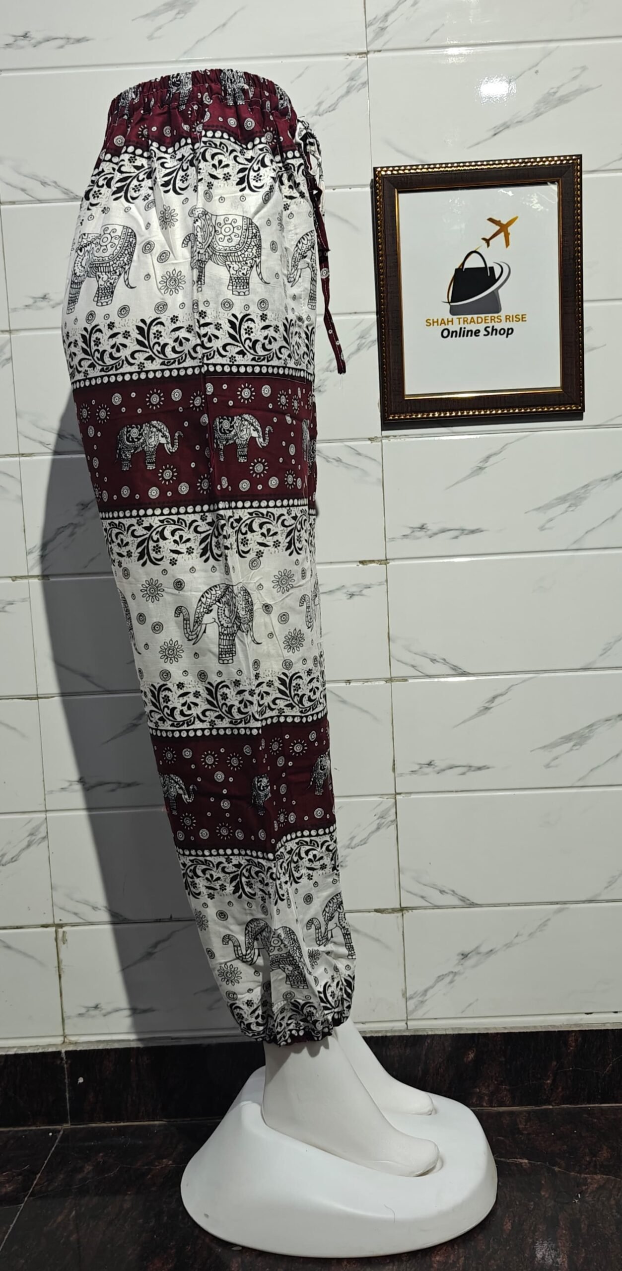 RAYON ELEPHANT MULTI BALOON TROUSER BROWN (2) 0030