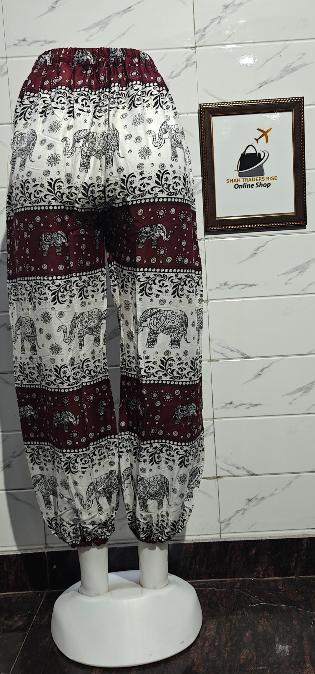 RAYON ELEPHANT MULTI BALOON TROUSER BROWN (3) 0030