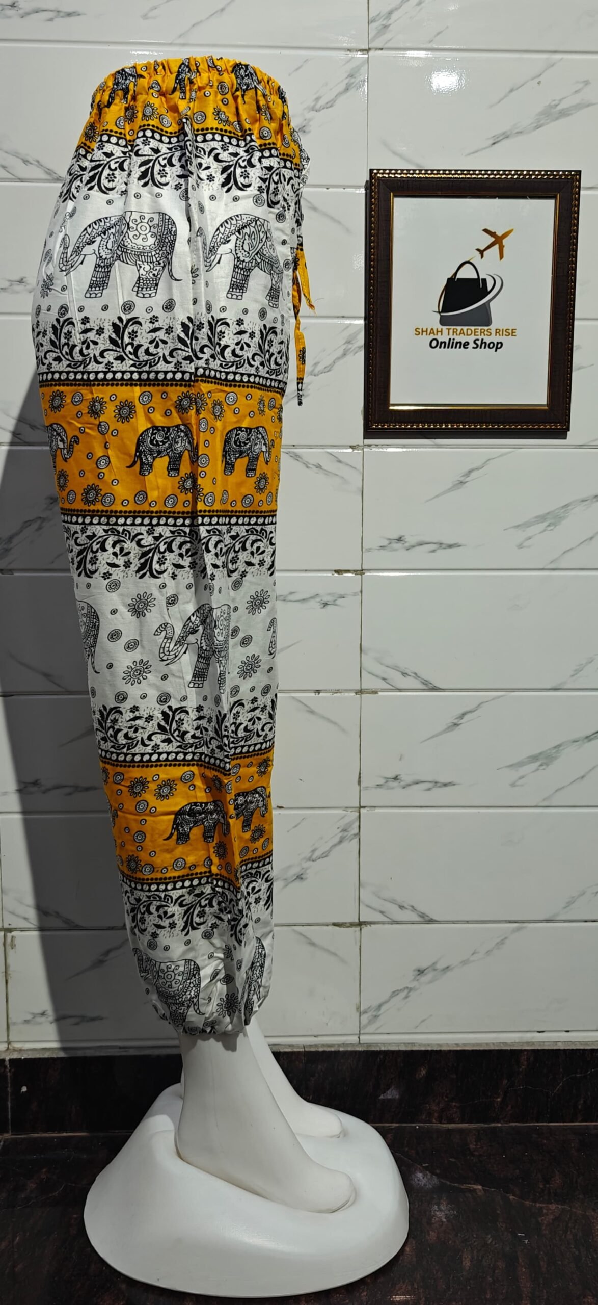 RAYON ELEPHANT MULTI BALOON TROUSER YELLO (2) 0028