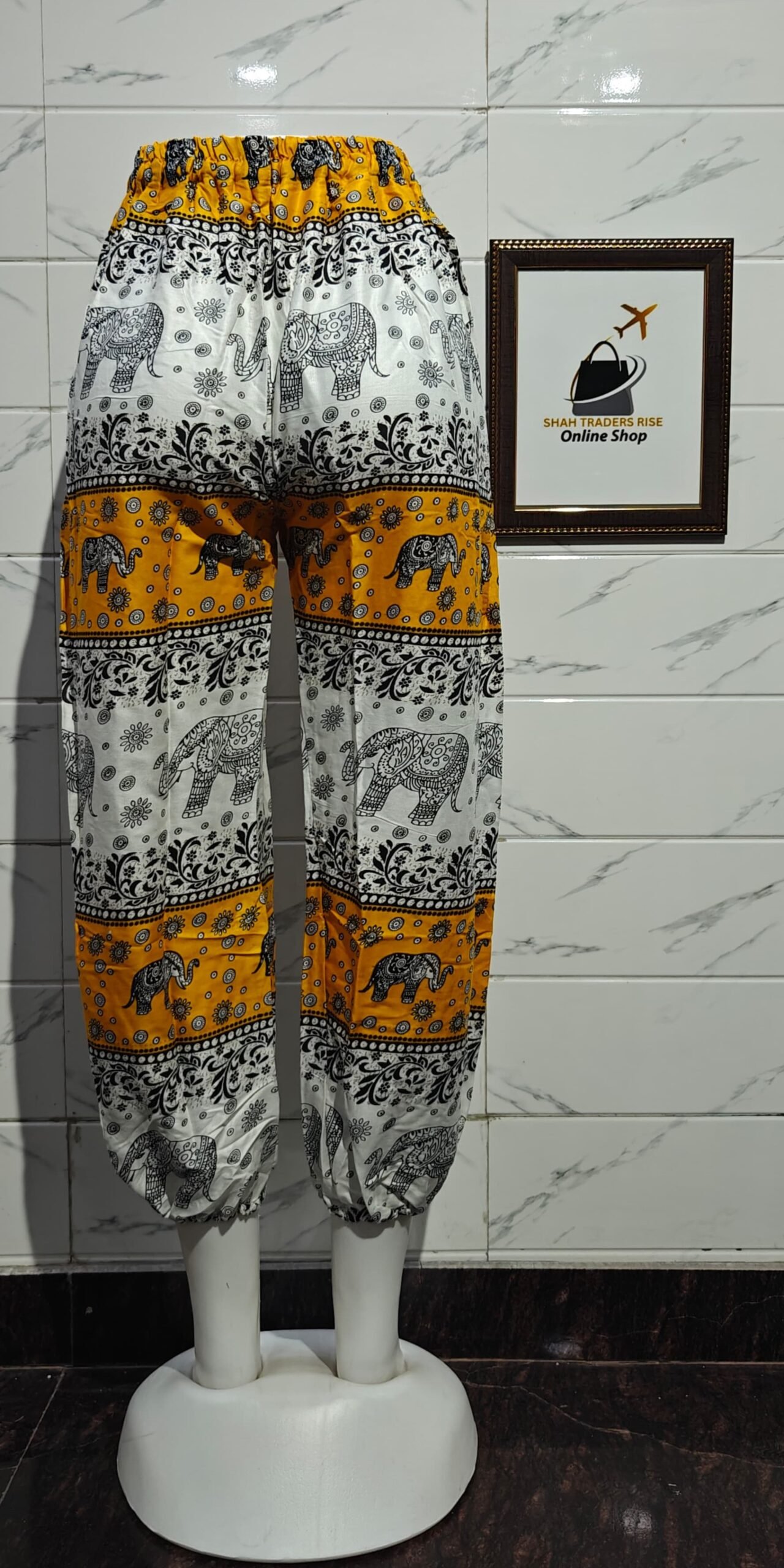 RAYON ELEPHANT MULTI BALOON TROUSER YELLO (3) 0028