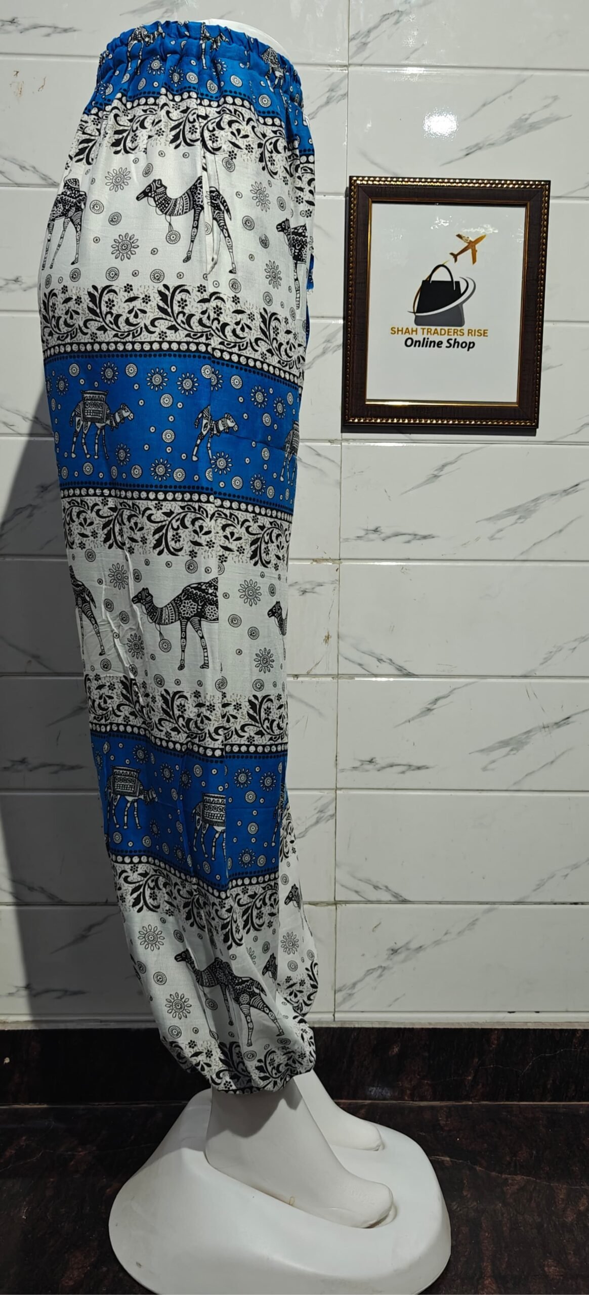 RAYON ELEPHANT MULTI DESING BALOON TROUSER SKY BLUE (2) 0026