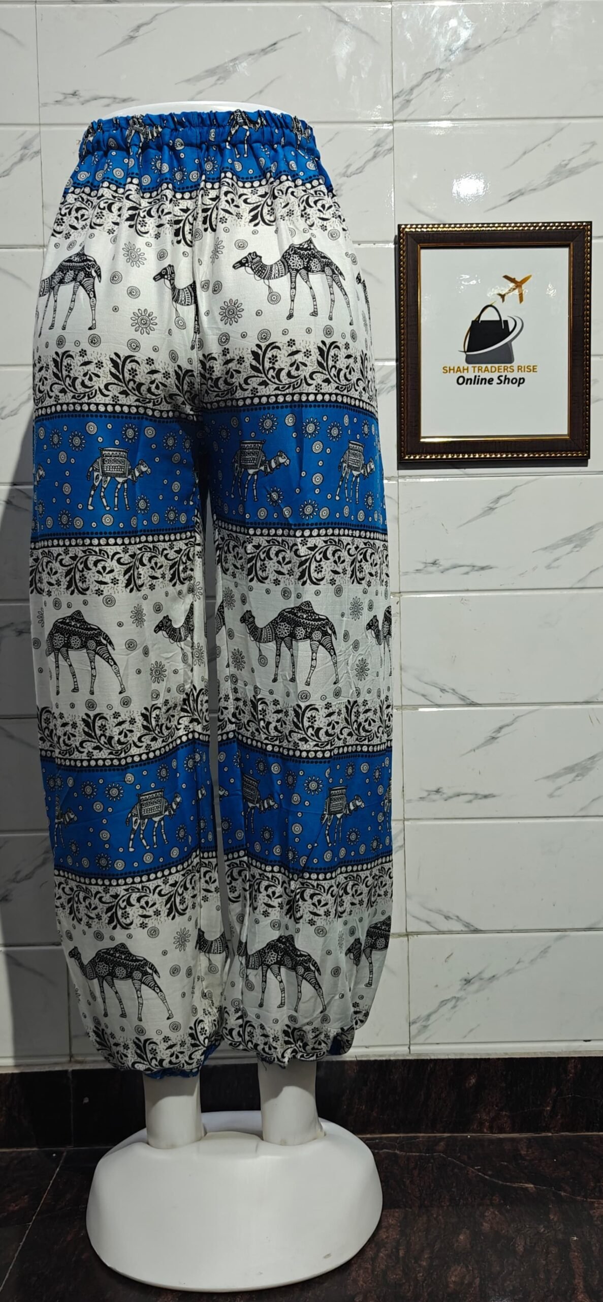 RAYON ELEPHANT MULTI DESING BALOON TROUSER SKY BLUE (3) 0026